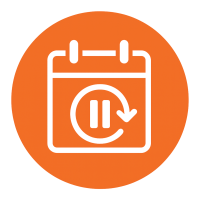 White circular arrow icon inside a green circle, representing cycling usage