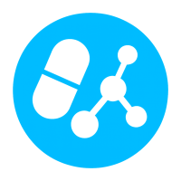White brain with plus sign inside a purple circle