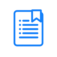 White book icon inside a blue circle, representing sources