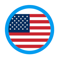 United States flag icon inside a blue circle