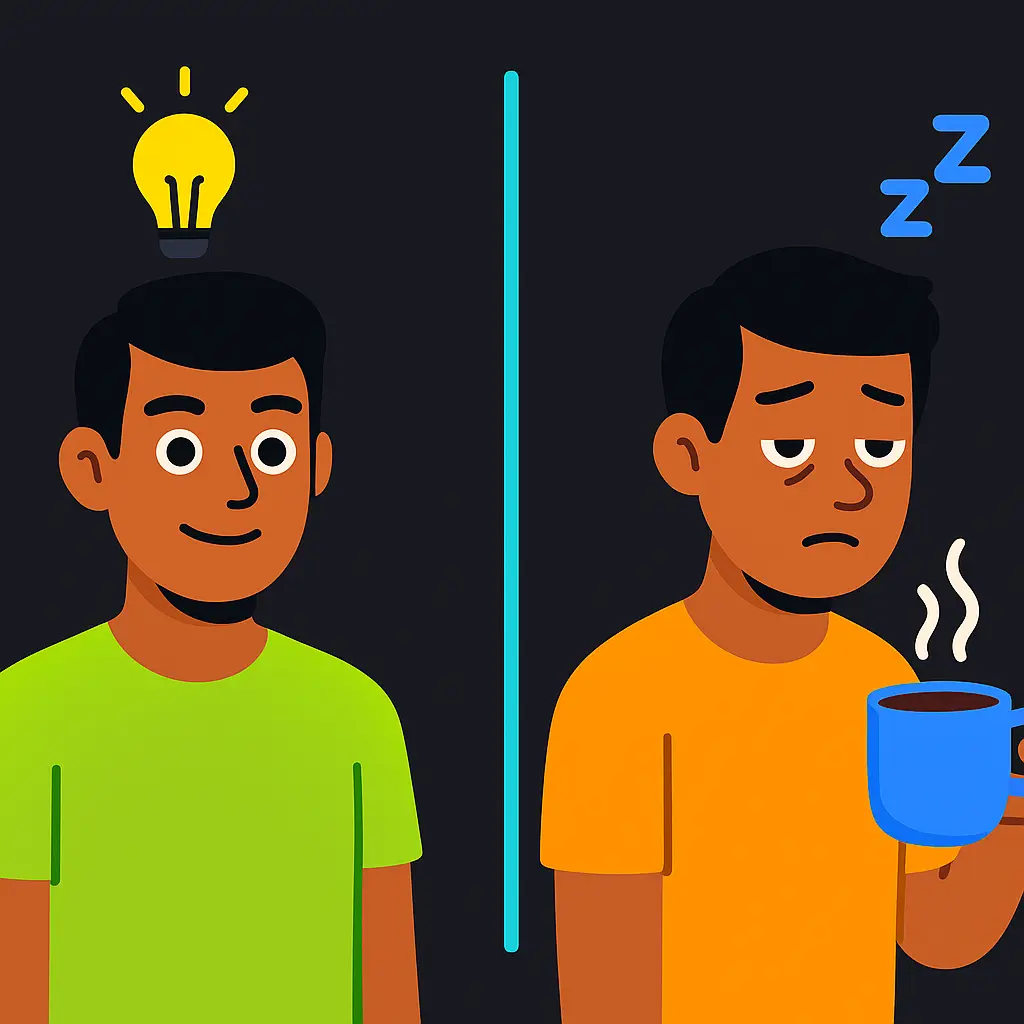 Chart comparing the duration of Modafinil’s effects versus caffeine