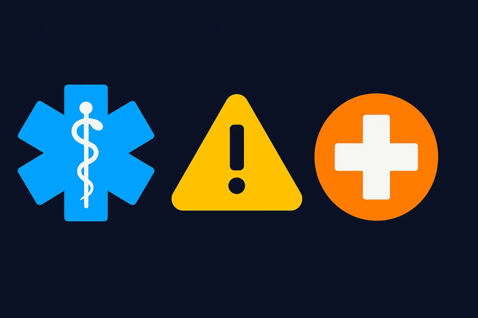 Emergency medical symbols and warning signs for serious drug reactions