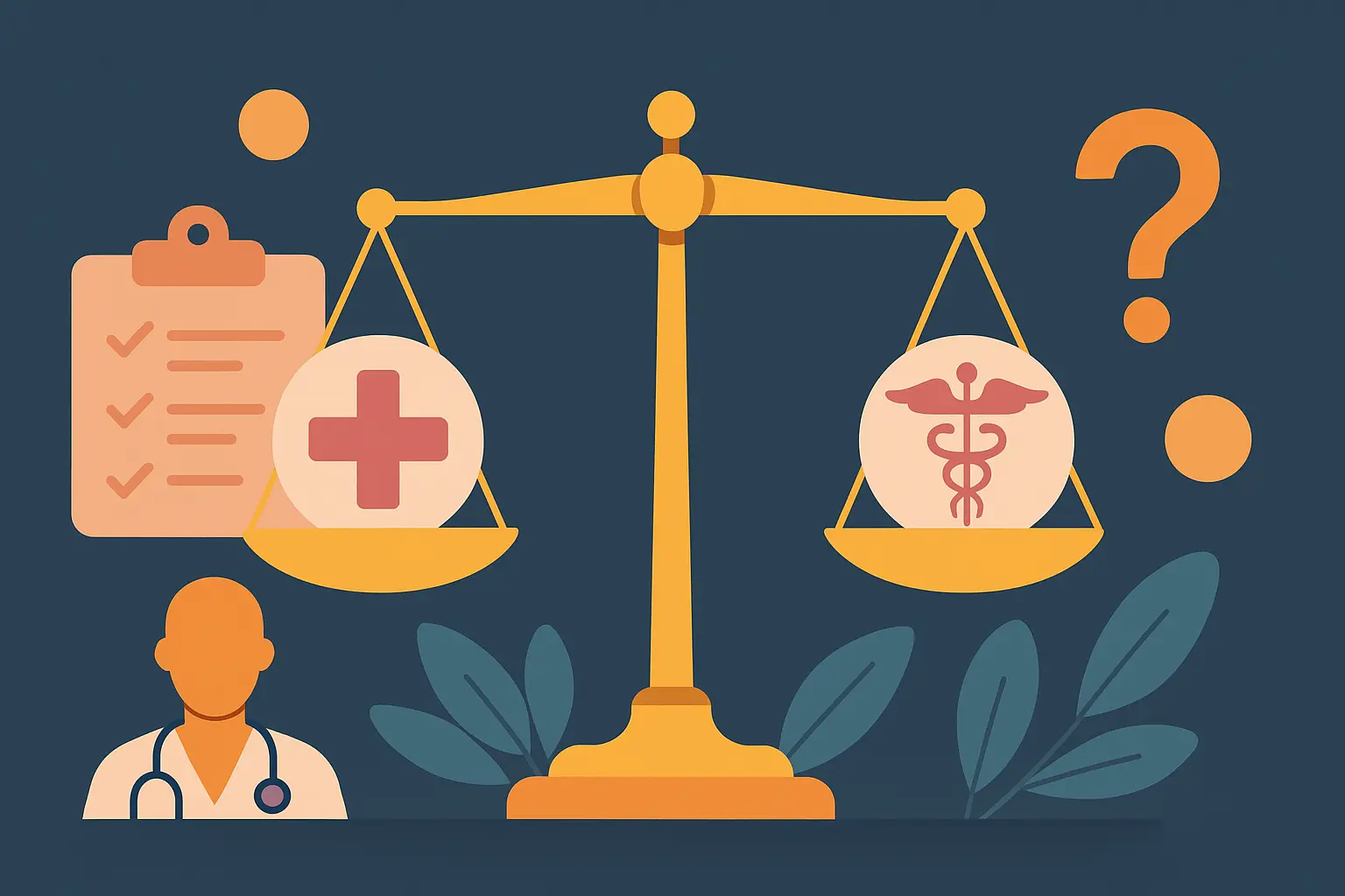 Symbolic representation of informed medical decision-making with balance scales and medical symbols