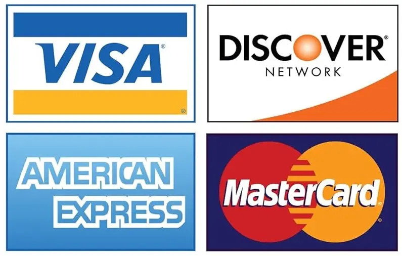 Traditional payment cards: Visa, Mastercard, American Express, and Discover
